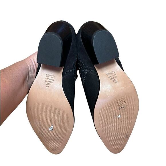 NWOT Schutz Jacqueline Black Suede Pull On Bootie - 7.5 - Picture 9 of 9